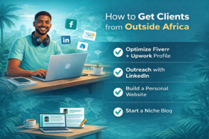 African freelancer working on laptop overcoming freelancing challenges in Africa using secure online tools